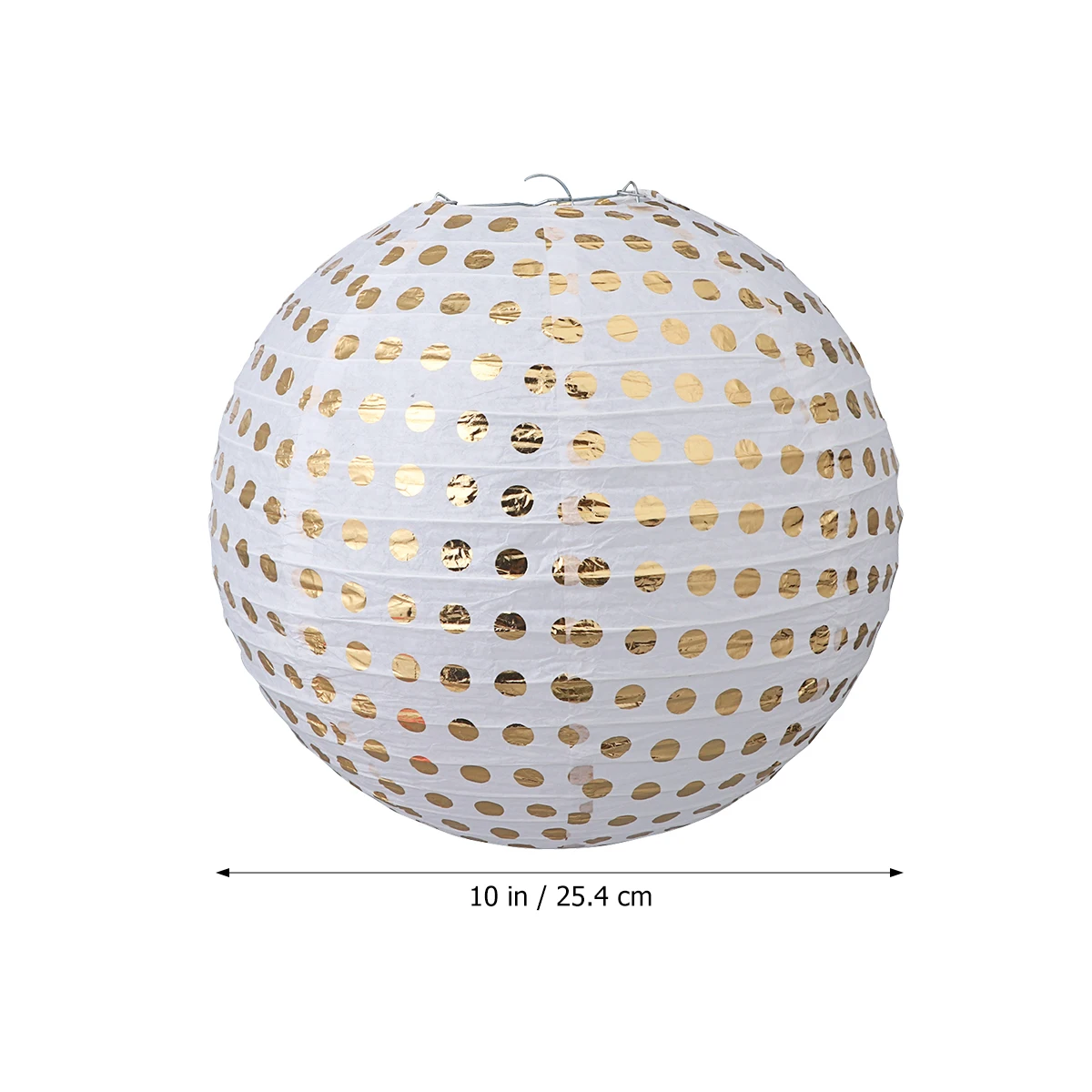 

5Pcs 10 Inch Round Golden Dot Paper Lanterns Lightweight Durable Top Hook Design for New Year Mid-Autumn Festival