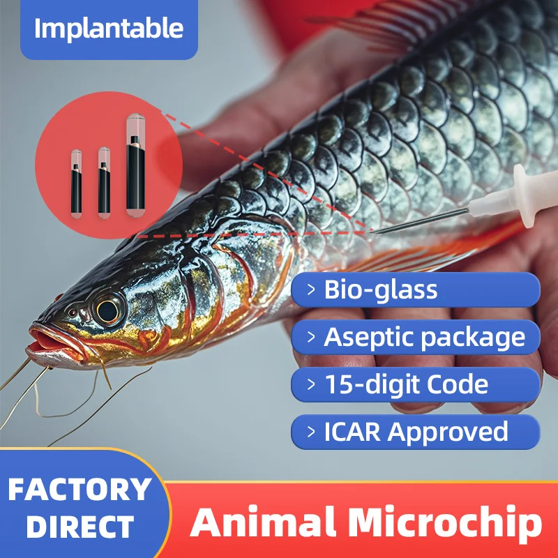 READELL 1.4x8mm FDX-B ISO11784/5 EM4305 chip 134.2KHz RFID Animal microchip capsule dog microchip