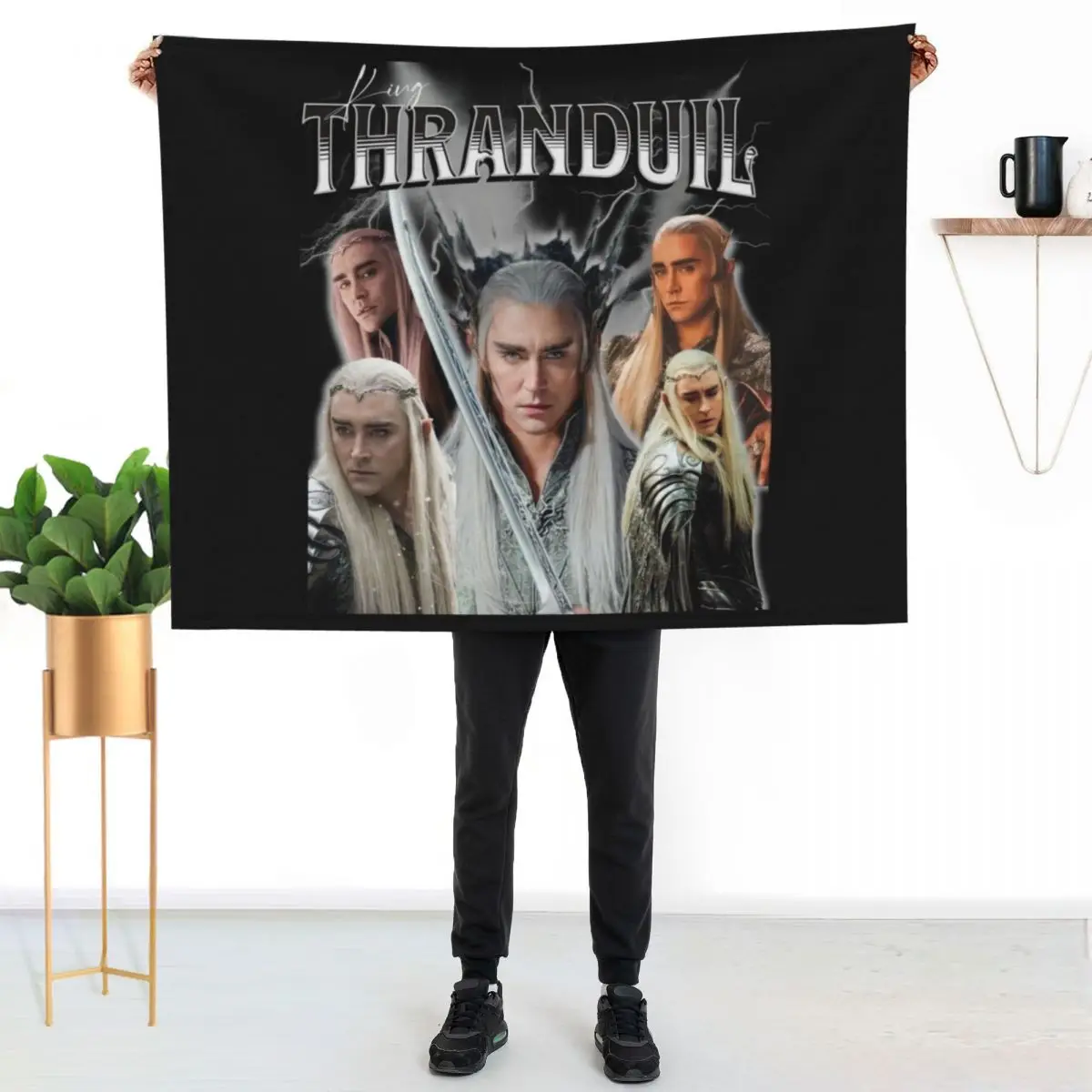 

King Thranduil Retro Tee. Throw Blanket Soft Home Decor Blanket for Couch Bedroom