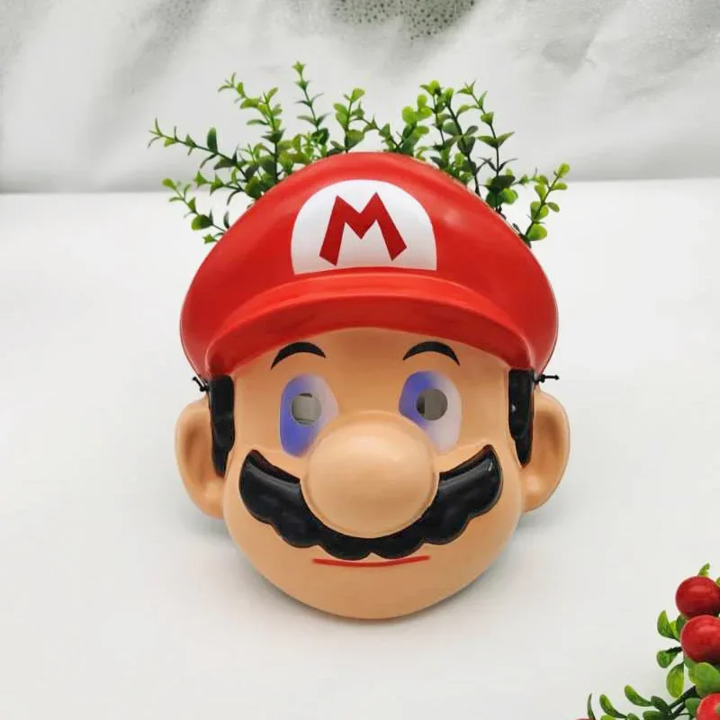 

Super Mario Bros Classic Children Anime Figures Mario Luigi Party Mask PVC Halloween Festive Ball Mask Kids Toys Birthday Gifts