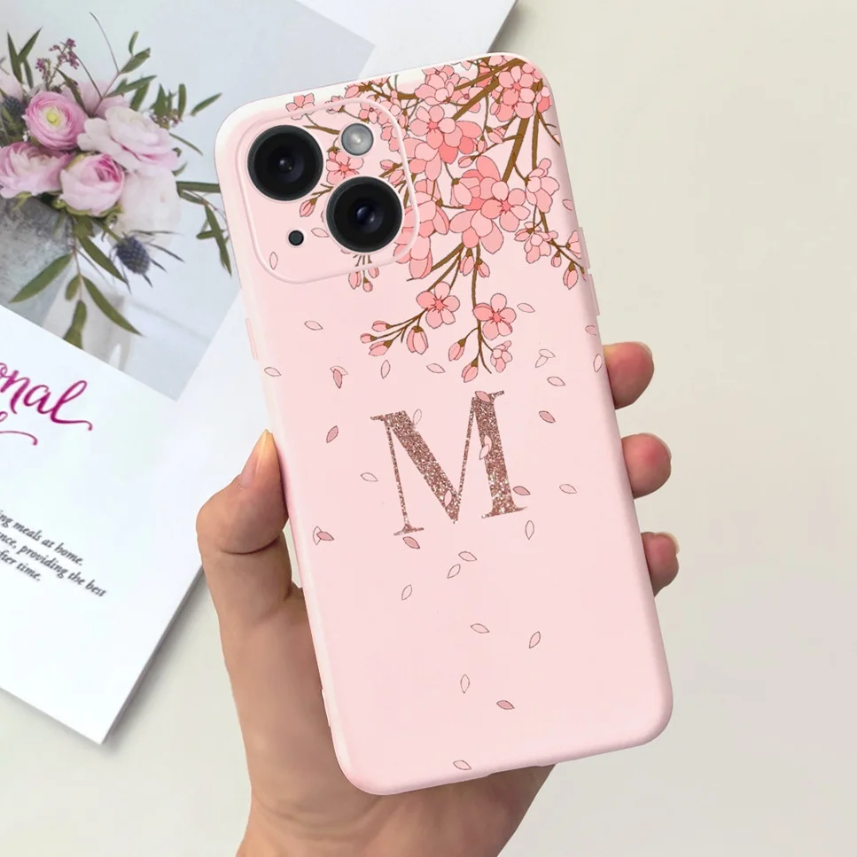 For Apple iPhone 15 15Pro 5G Case Fashion Letter Flower Luxury Crown Soft Silicone Cover For iPhone15+ 15Plus 15 Pro Max Bumper