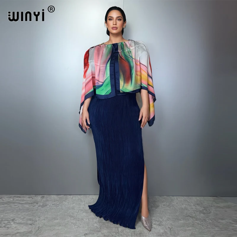 

WINYI Pleated Elastic slim dress beach cover up fashion kaftan abaya dubai luxury party dresses evening dress abaya muslim woman