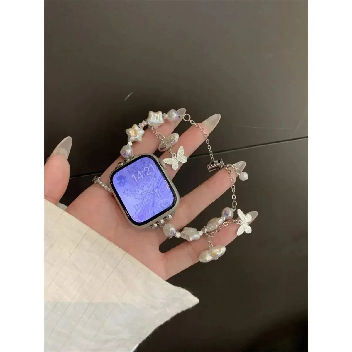 Bracelet de montre à bijoux pour iWatch Ultra 2 Series 10/9/8/7/6/5 Bracelet de montre tendance 42/44/45/46/49 mm 38/40/41 mm_voghion.com
