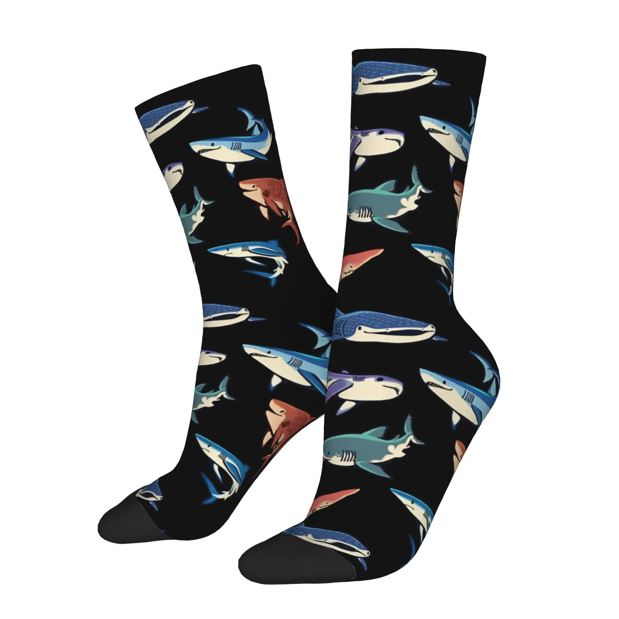 Sharks in the light blue  Accessories Men Women Socks Breathable  High Quality Middle Tube Socks Cute Birthday Present