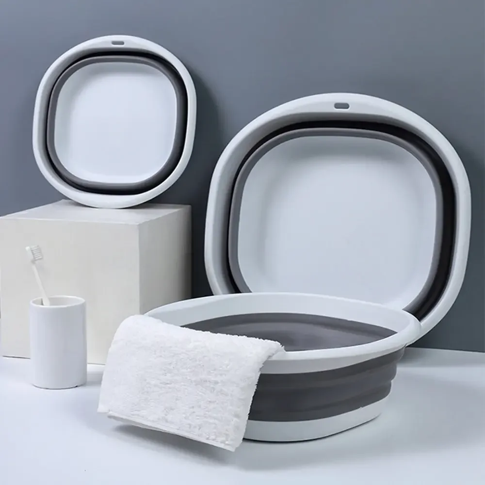 Portable Plastic Folding Basin Folding Laundry Basin Adult Baby Bathroom Kitchen Supplies Multifunctional Folding Household Tool