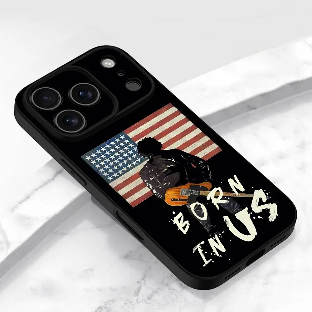 B-Bruce Springsteen Born in the USA Handyhülle für iPhone 17,16,15,14,13,12,11,Pro,Max,Plus,E,Air,Mini Schutzhülle in Schwarz