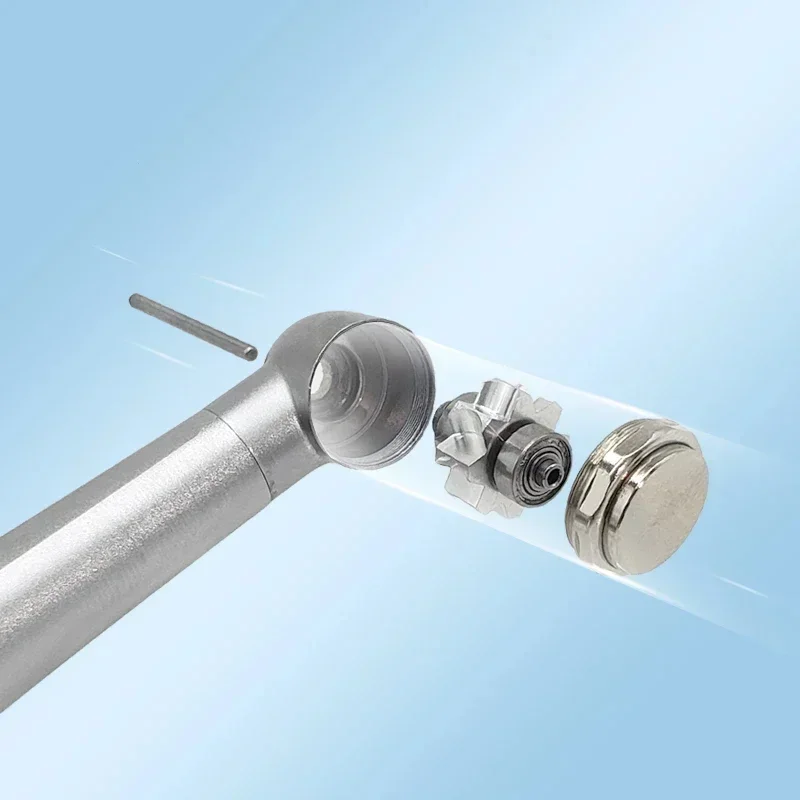 LED E-Generator Dental Air Handpiece with Integrated Lighting, 2/4 Holes, Standard Head, Push Button, Low Noise,Ceramic Bearing