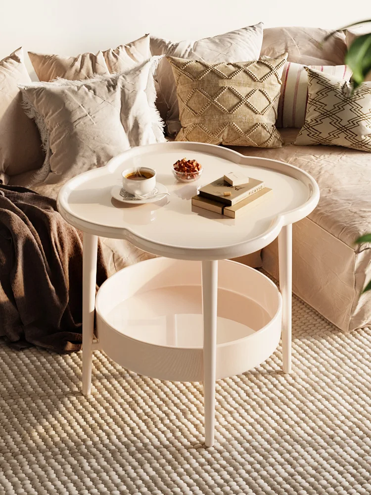 

Light luxury bedroom, bedside table, home living room, small round table, storage sofa, small coffee table, four-leaf clover