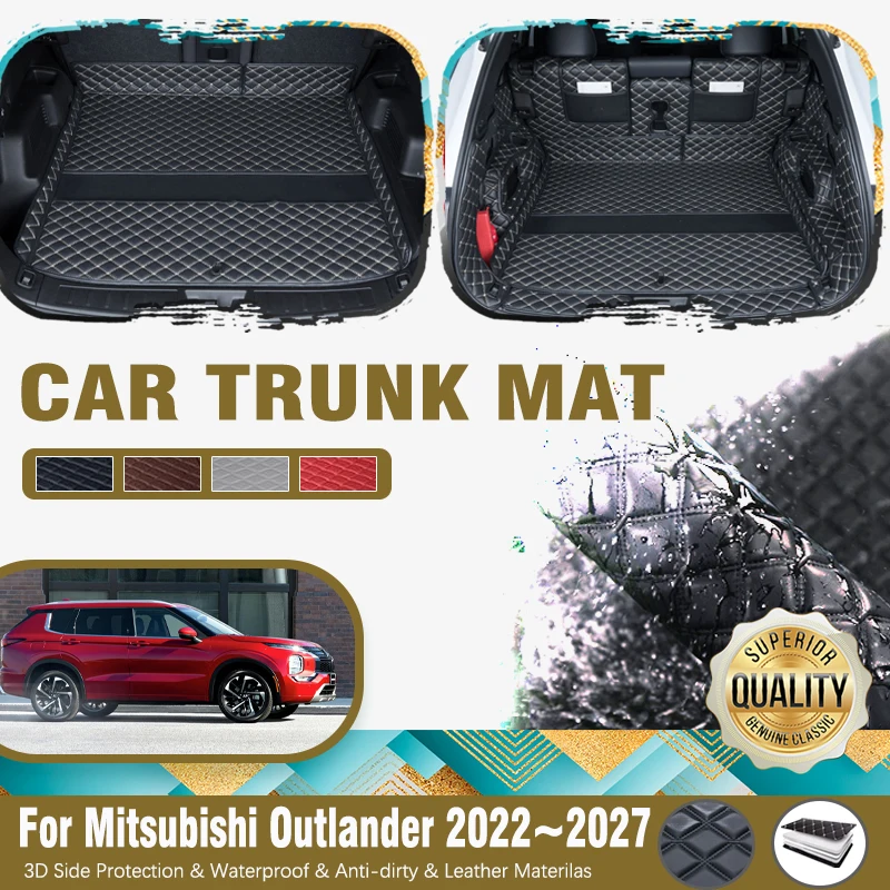 

Car Trunk Mat For Mitsubishi Outlander GM GN ZM 2022~2027 5seat 7seat Mild Hybrid 1.5T Version Anti-dirty Cover Auto Accessories