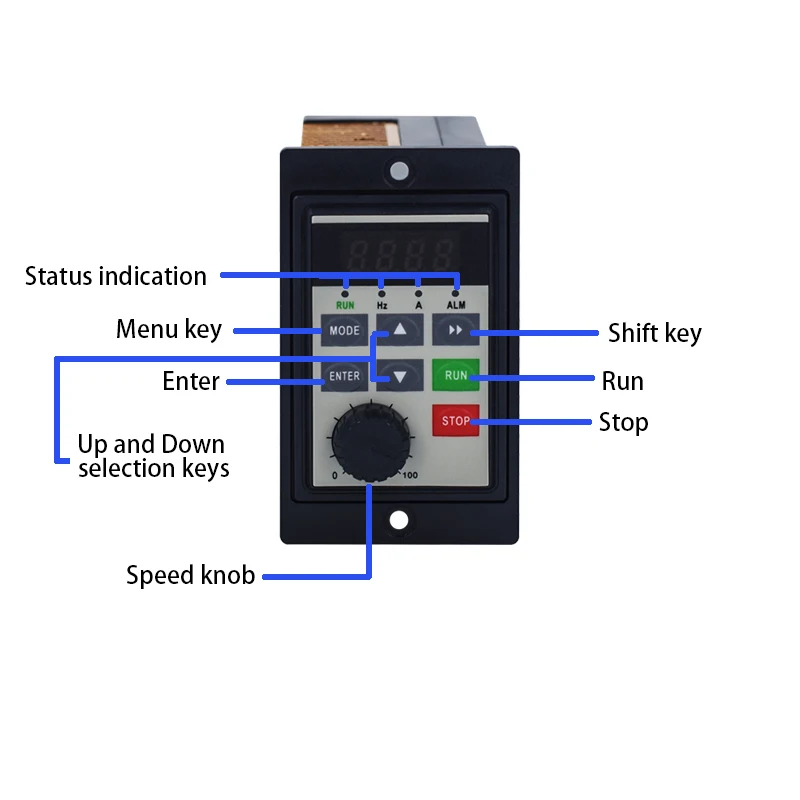 220V VFD 0.2KW 0.4KW 0.75KW entrada monofásica 220V salida trifásica 220V controlador de velocidad del Motor inversor de accionamiento de CA