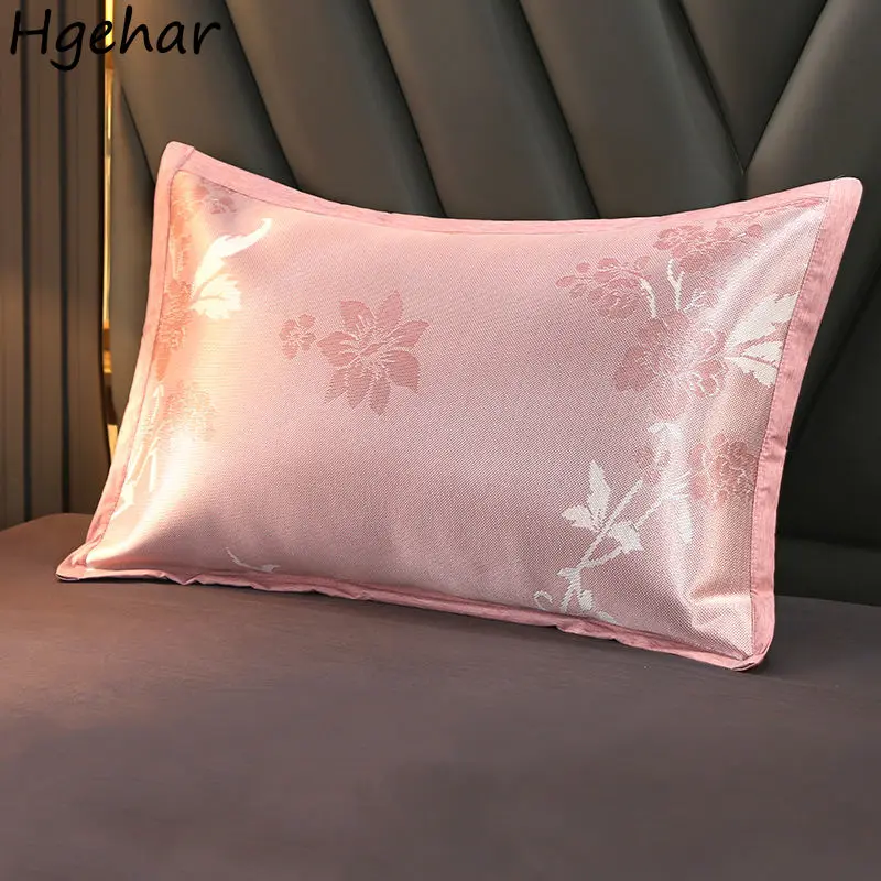 

48*74cm Pillowcase Floral Print Simple Adults Household Modern Style Washable Skin-friendly Anti-Mite Qualified Cover Tender