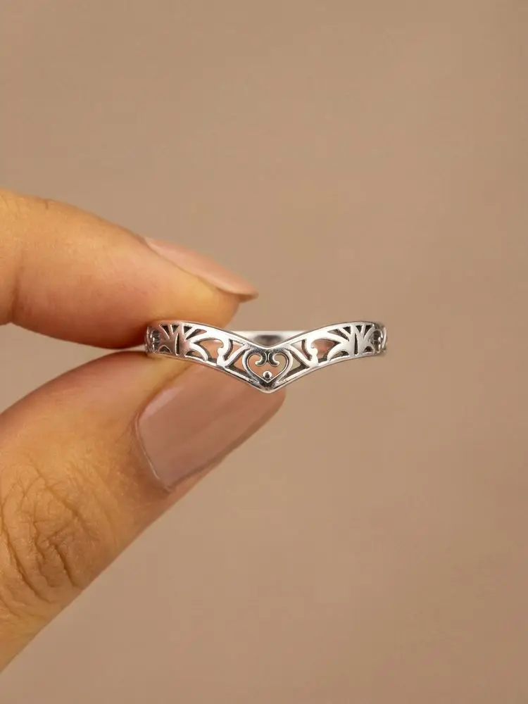 

Trendy Retro Hollow Out Cubic Zircon Rings for Women Antique Silver Colour High Quality Female Accessories Wedding Party Jewelry