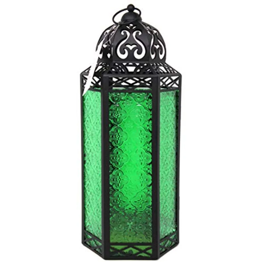 

Black Metal Decorative Floor Moroccan Lantern Candle Holder Lamp - Indoor/Outdoor Home Decor Patio Halloween Weddings Ramadan D