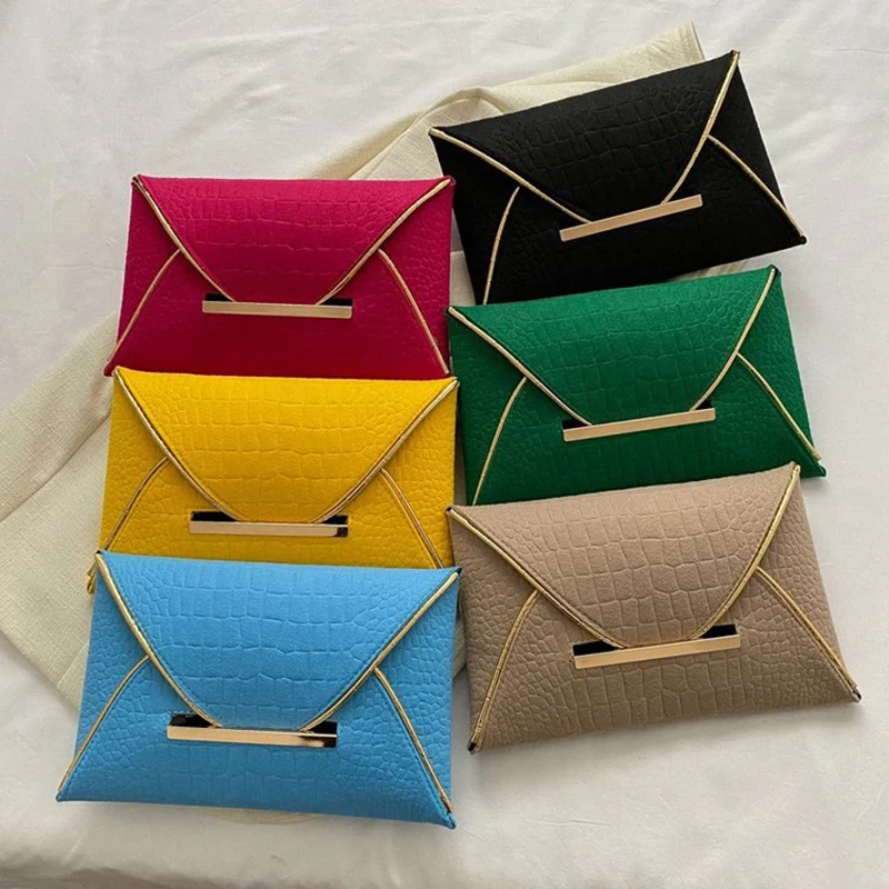 Fashion Stone Patten Women\'s Clutch Bag PU Leather Envelope Bag Ladies Party Banquet Evening Bag Purse Elegant Wedding Handbags