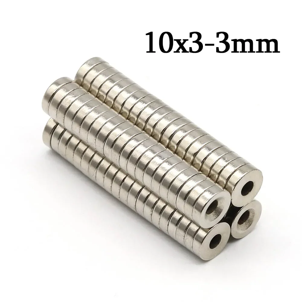 

10x3-3mm Super Strong Round Neodymium Magnet Powerful with holes Magnets N35 small Permanent Magnetic NdfeB Refrigerator Magnet