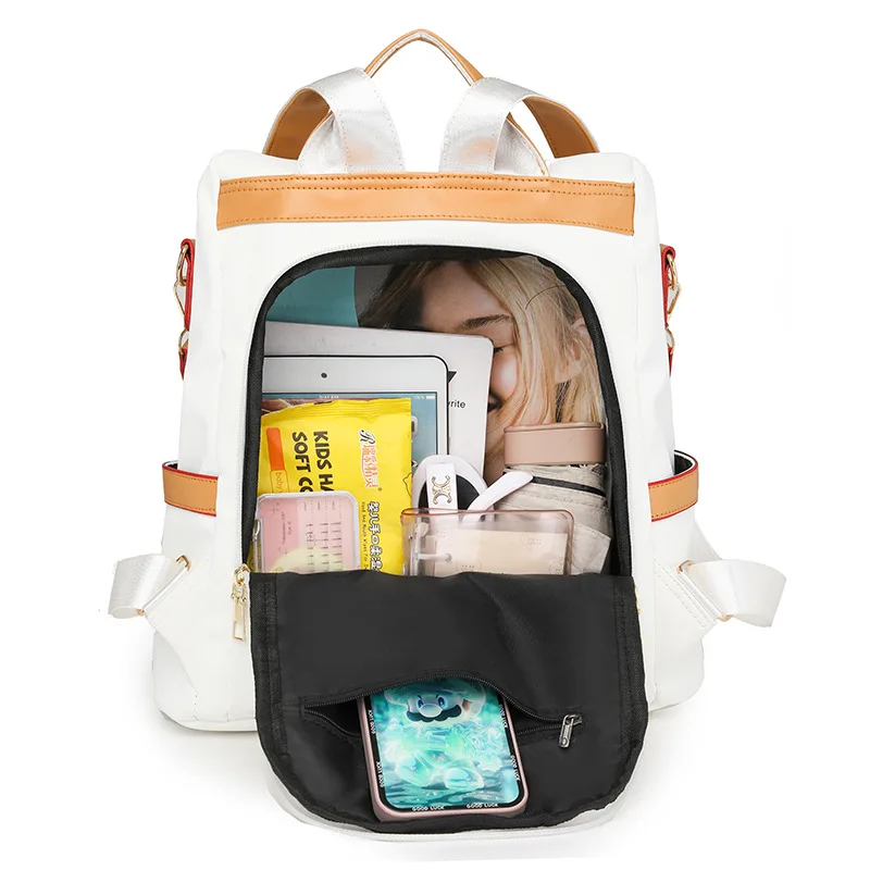 1 حقيبة ظهر جديدة، حقيبة سفر نسائية، حقيبة مدرسية عصرية مضادة للسرقة، النسخة الكورية من حقيبة الظهر ذات الملمس الناعم