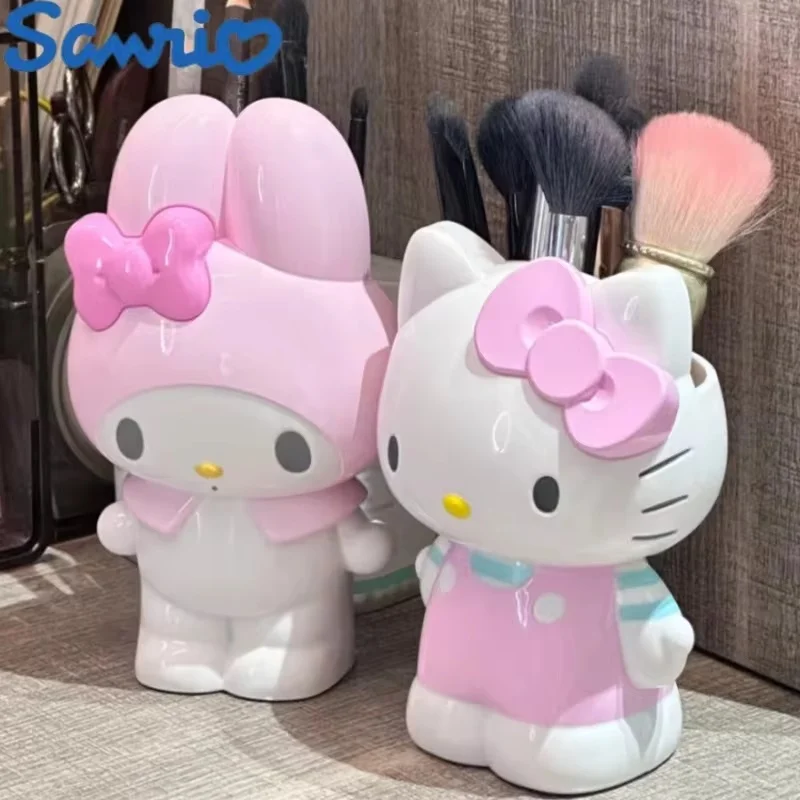 Sanrio Series Kuromi Hellokitty My Melody Cinnamoroll Cute Characters Ornament Pen Holder Stationery Makeup Brush Storage Gifts