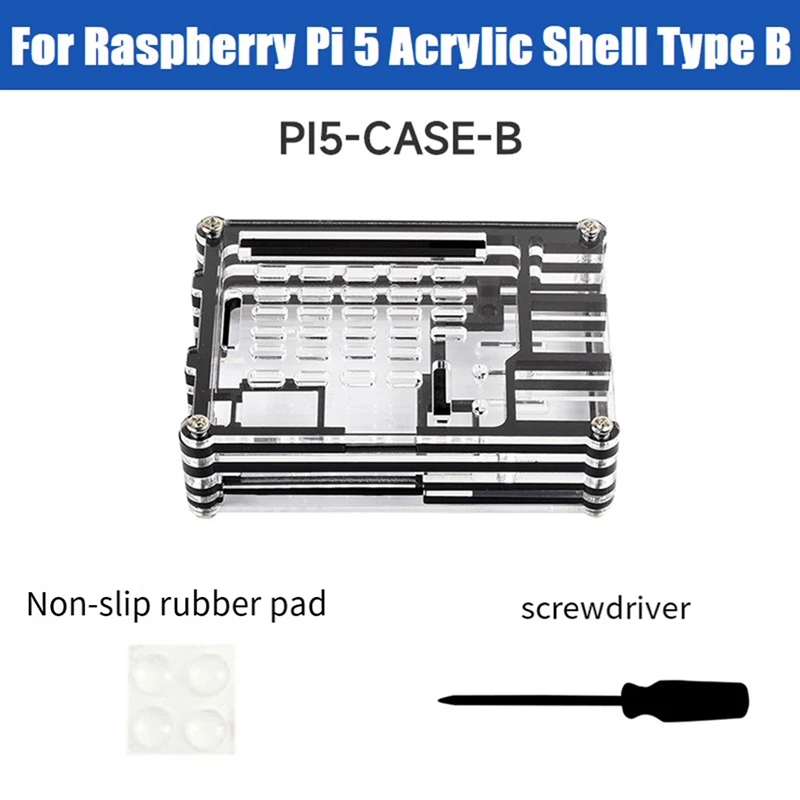 Coque en acrylique à dissipation thermique pour Raspberry Pi 5, prend en charge l'installation officielle