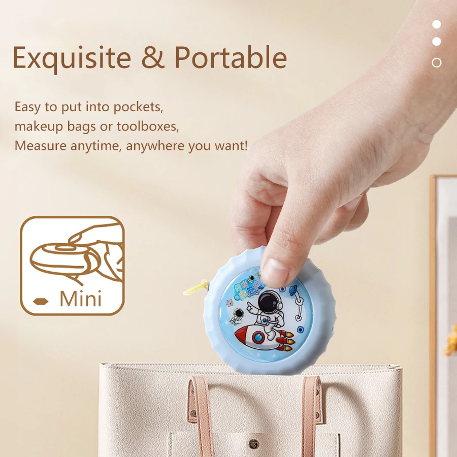 2Meter/79Inch Cartoon Mini Retractable Tape Measure, Self-Lock Double Scale Soft Ruler for Sewing, Body, Craft & Home Office