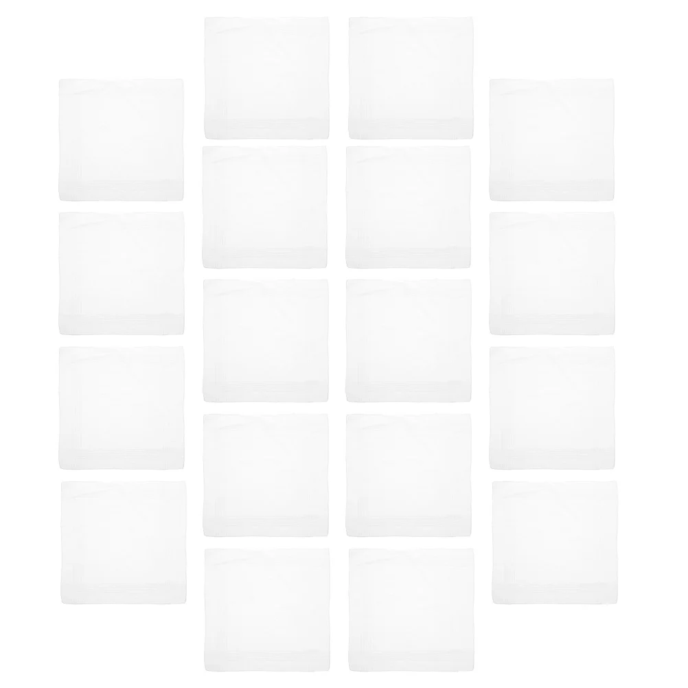 18 pezzi fazzoletti bianchi da uomo in cotone morbido e leggero fazzoletto da taschino per uomo abbigliamento casual formale macchina per pulire il sudore