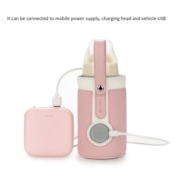 3 온도 조절 휴대용 아기 병 워머, 휴대용 자동차 여행 병 워머, USB 우유 열 유지