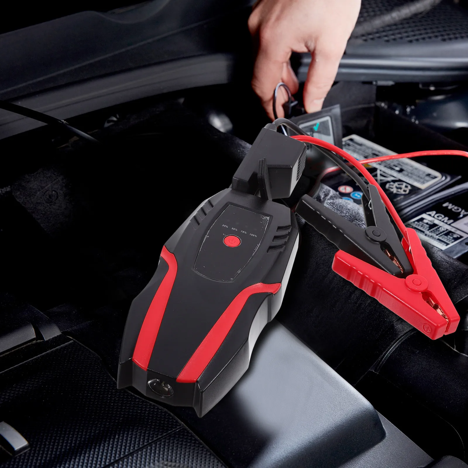 

Портативное пусковое устройство для автомобиля, аварийный внешний аккумулятор 12В, многофункциональный светодиодный фонарь, автозарядное устройство