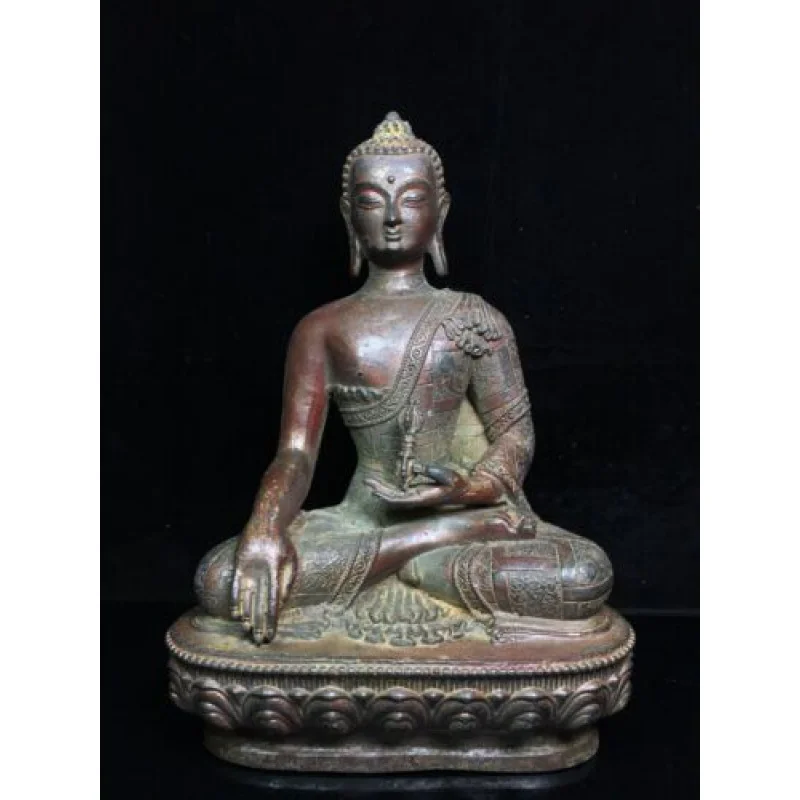 

12" Antique collection Tibetan Buddhism temple Bronze Shakyamuni Buddha statue