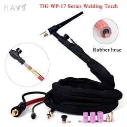 WP17 WP17FV WP17F TIG Welding Torch Gas-Electric Integrated Red Rubber Hose 4M 35-50 Euro Connector 13FT Air Cooled