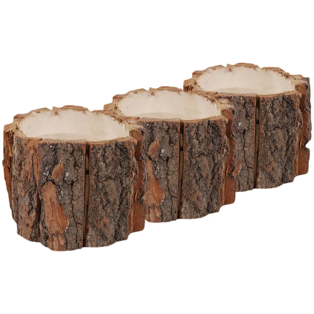 

3Pcs Original Wood Pen Holder Simple Design Multi-Function Container for Office School Home Organization Supplies