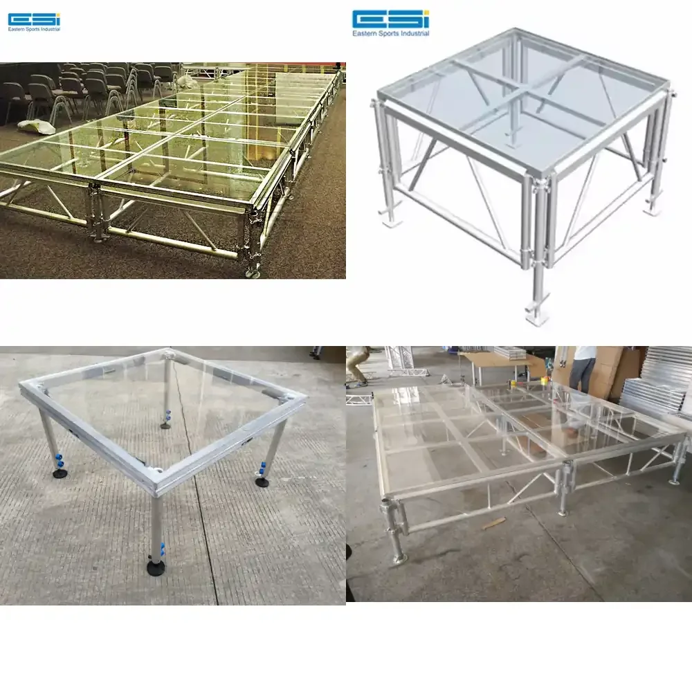 

ESI-Festival Wedding Decor Event Aluminium Fiberglass Acrylic Transparent Glass Stage Platform Swimming Pool for Sale