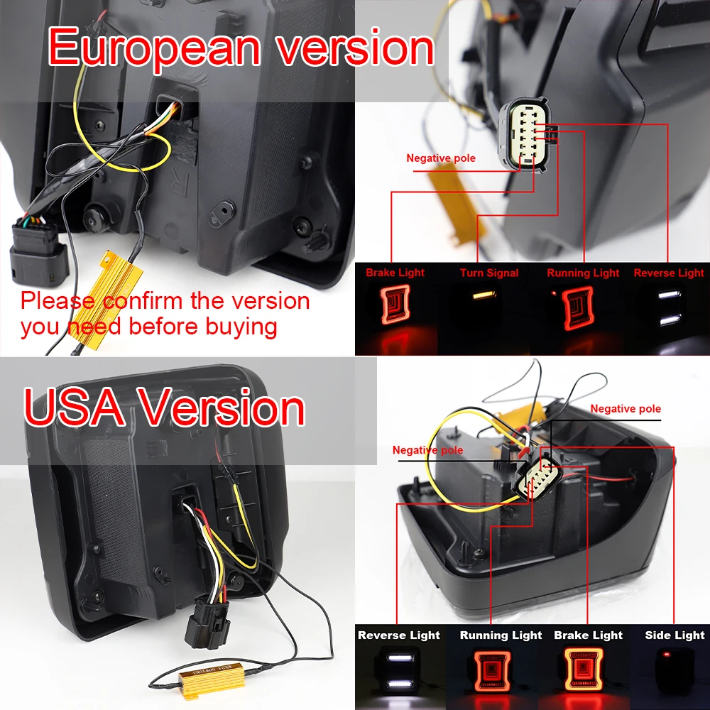 for Jeep Wrangler JL 2018-2023 LED Tail Light Rear Lamps Brake Reverse Daytime Running Lights