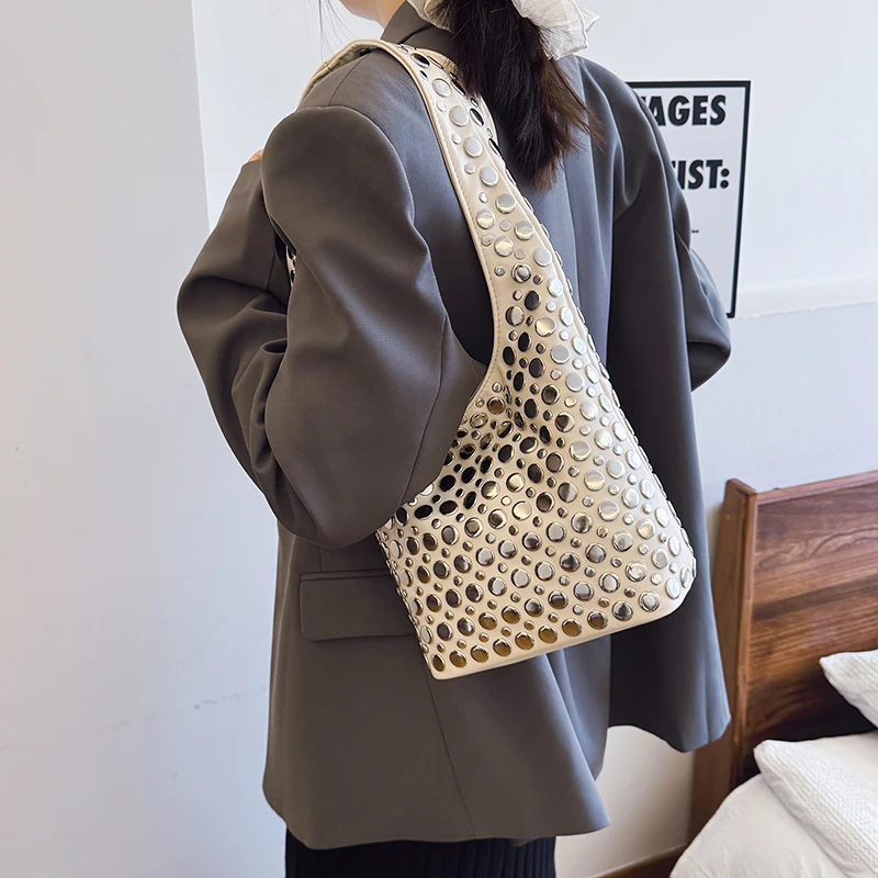 Designer Geometrische Umhängetasche Für Frauen Top Marke Handtasche Luxus Glänzende Niet Handgemachte Abend Clutch Tasche Mode Party Geldbörse – Detail 21