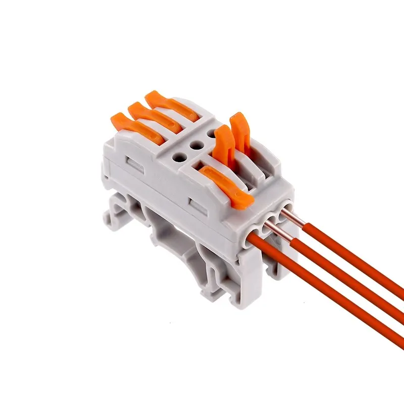 Conector de cable multi-in tipo Riel, bloque de terminales de conexión rápida tipo prensa, línea de distribución tipo enchufable