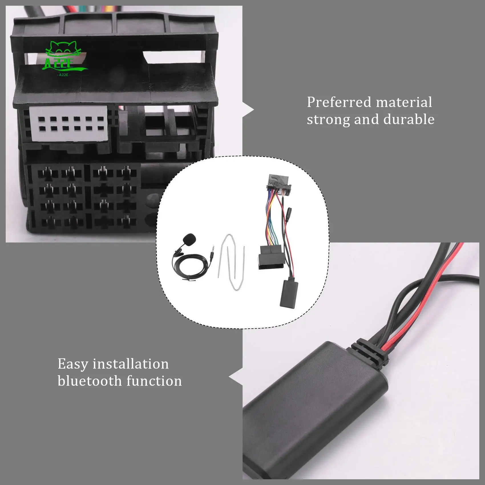 

A22E-Car Bluetooth 5,0 Aux кабель микрофон громкой связи мобильный телефон адаптер для бесплатных звонков для Citroen C2 C5 RD4