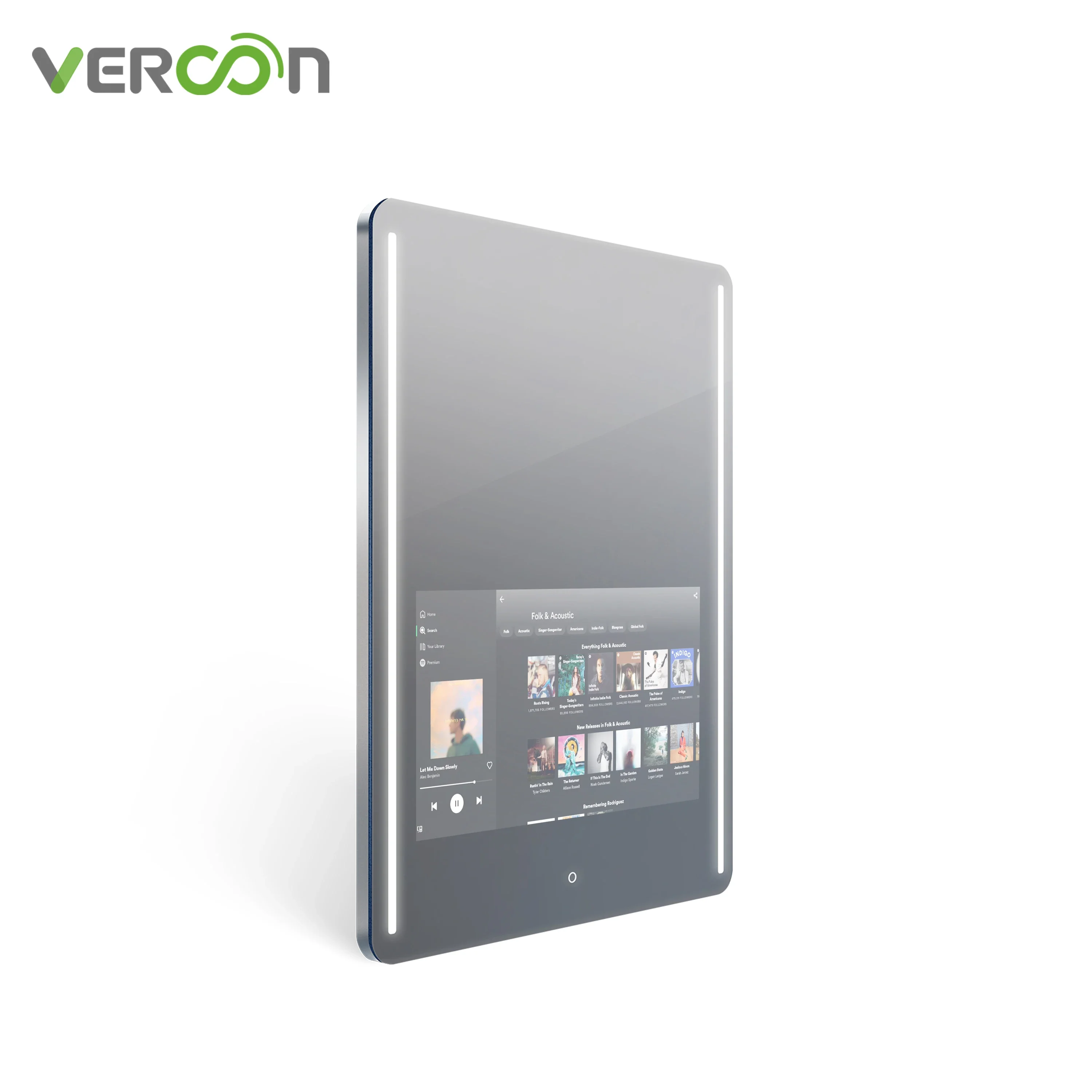 Best-selling 2024 Factory Vercon Magic LED mirror Smart Bathroom Mirror Tv Luxury  Waterproof Defogging Android 11 system