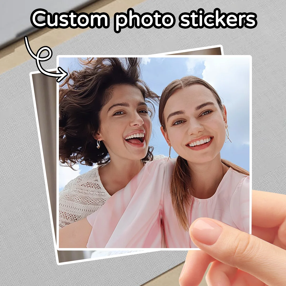 Customized square photo stickers, which have the function of being waterproof, are suitable for various festivals and occasions