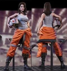 1/24 75mm 1/18 100mm Model z żywicy żeński Pilot rysunek niepomalowany bez koloru RW-245