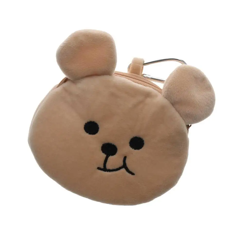 Divertente portamonete con orsetto di peluche con cerniera Borsa portaoggetti portatile per cartoni animati Borsa per piccoli oggetti in stile coreano da donna