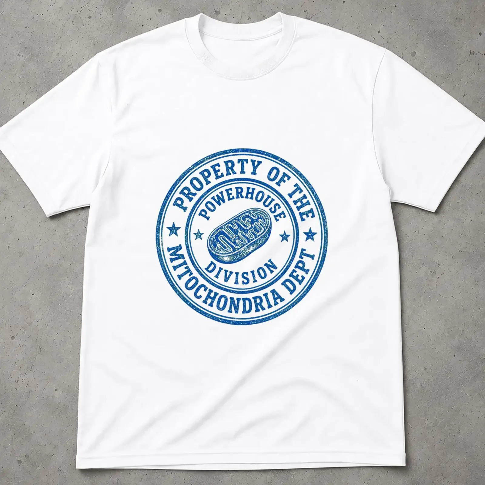 Vintage Property of Mitochondria Dept T Shirt Powerhouse the Cell Science Badge Biology Humor for Nerd vintage Washed Slightly