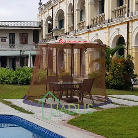 Zanzariera da patio Doppia porta Anti-zanzara Parasole Stile nordico Baldacchino esterno Terrazza Tavolo Tenda Riparo da giardino portatile