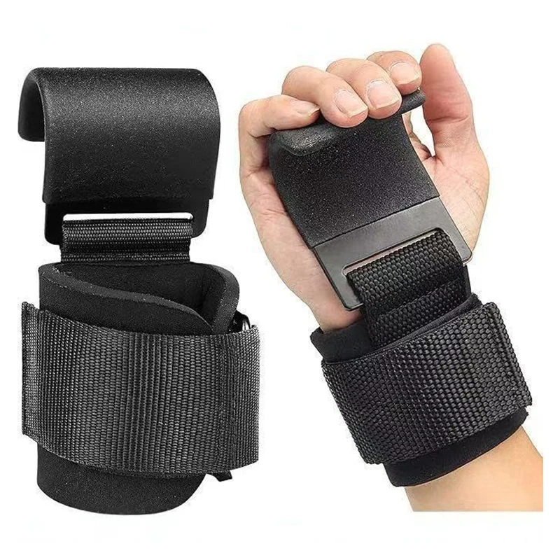 

Weight Lifting Hooks Wrist Straps for Pull Ups Deadlifts Gym Training Support Grips Adjustable Padded Power Assist Hooks Men