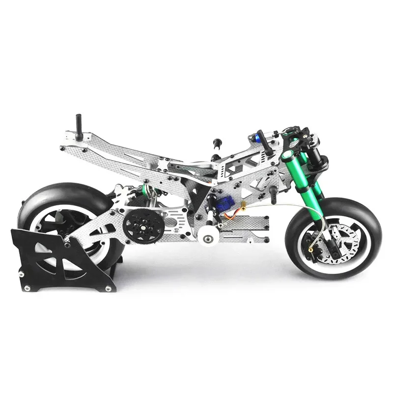 FIJON FJ913 1/5 1/8 RC Motorcycle Frame Kit B-M Carbon Fiber Silver Race Bike Build Set Hobby Collection Toy Gift for Racing Fan