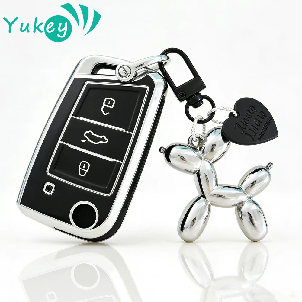 

Car Key Case Cover Bag for Volkswagen VW Polo Golf 7 MK7 Tiguan for Seat Ateca for Skoda Octavia Kodiaq Karoq Keychain Protector