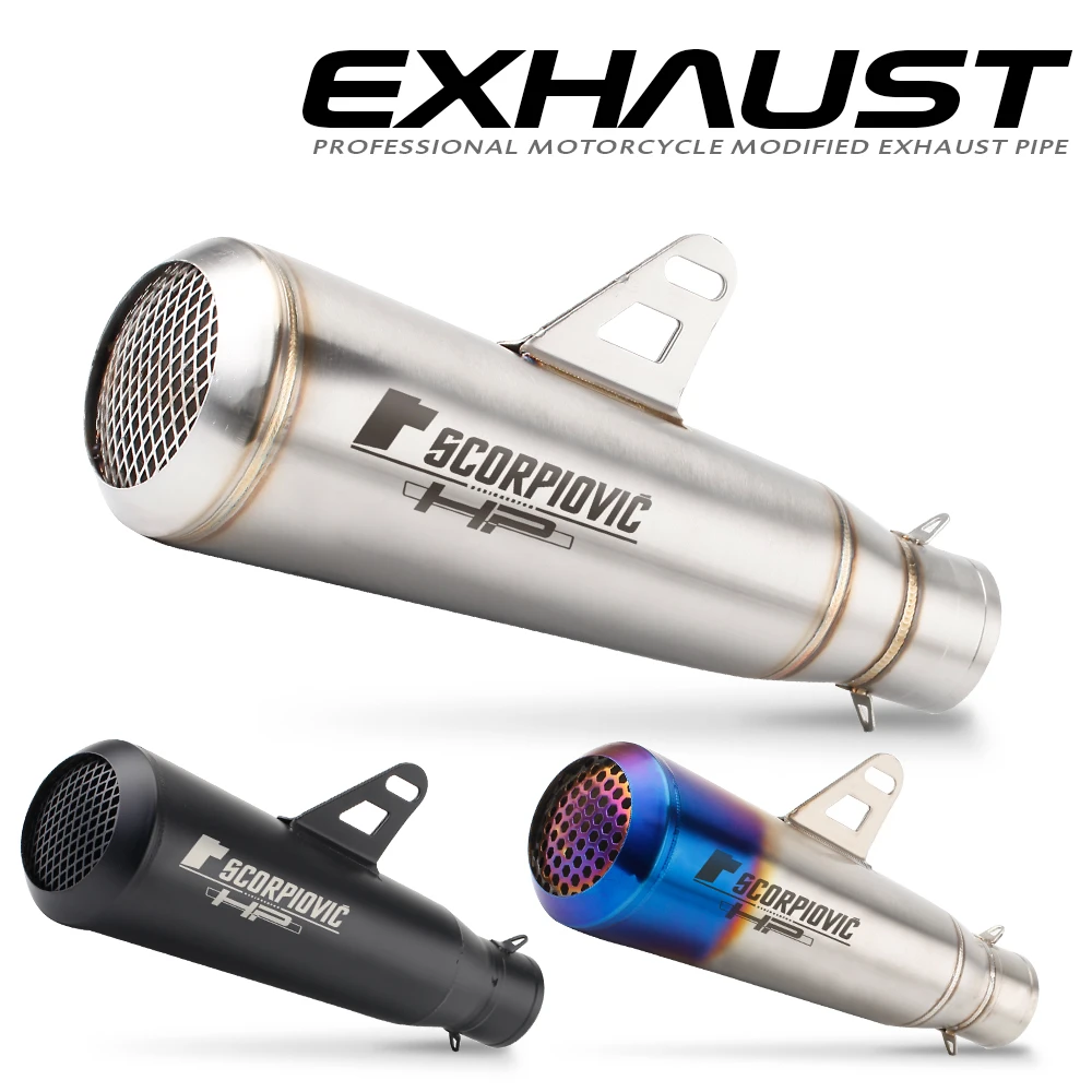 Universal Motorcycle Exhaust Pipe Muffler Fits left or right side for RC390 PCS125 Z400 Z900 S1000RR C19