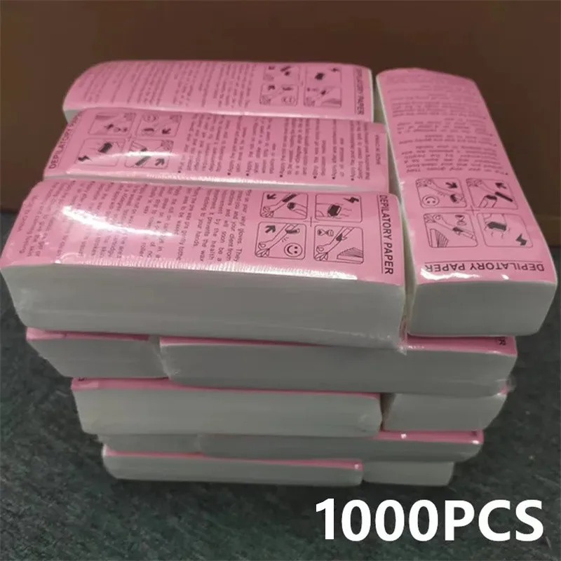 100/500/1000szt Kobiety Mężczyźni Włóknina do depilacji Wosk Papier do depilacji ciała Nogi Ramię Depilator Wosk Pasek Papier Rolka Wysoka jakość