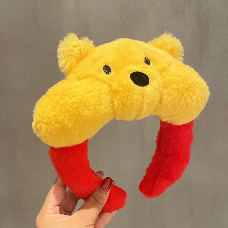 Internet-Berühmtheit Kastanienbrauner Winnie Puuh Haarreif für Damen, Cartoon-Erdbeerbär Mädchen-Stirnband, Niedliches Gesichtsreinigungs-Haarband – Detail 6