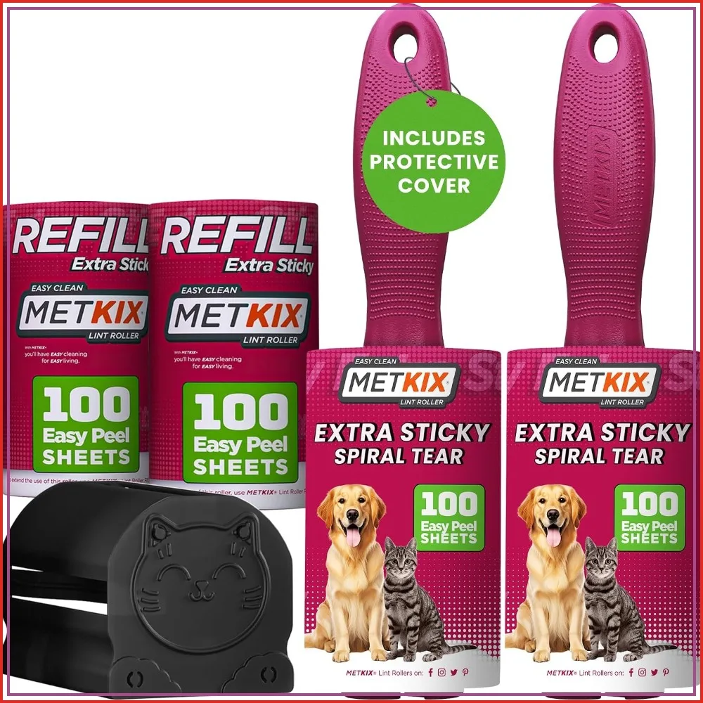 

400 Sheets Extra Sticky Lint Rollers for Pet Hair, Ergonomic Handle & Protective Cover