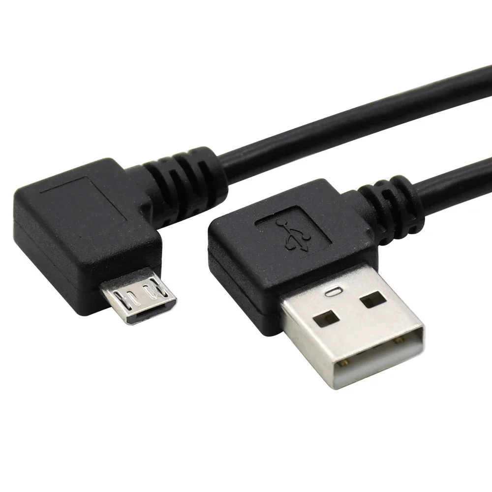 20cm micro usb cable 90 Degree angle USB2.0 male to 90 D Micro USB male data and charging cable