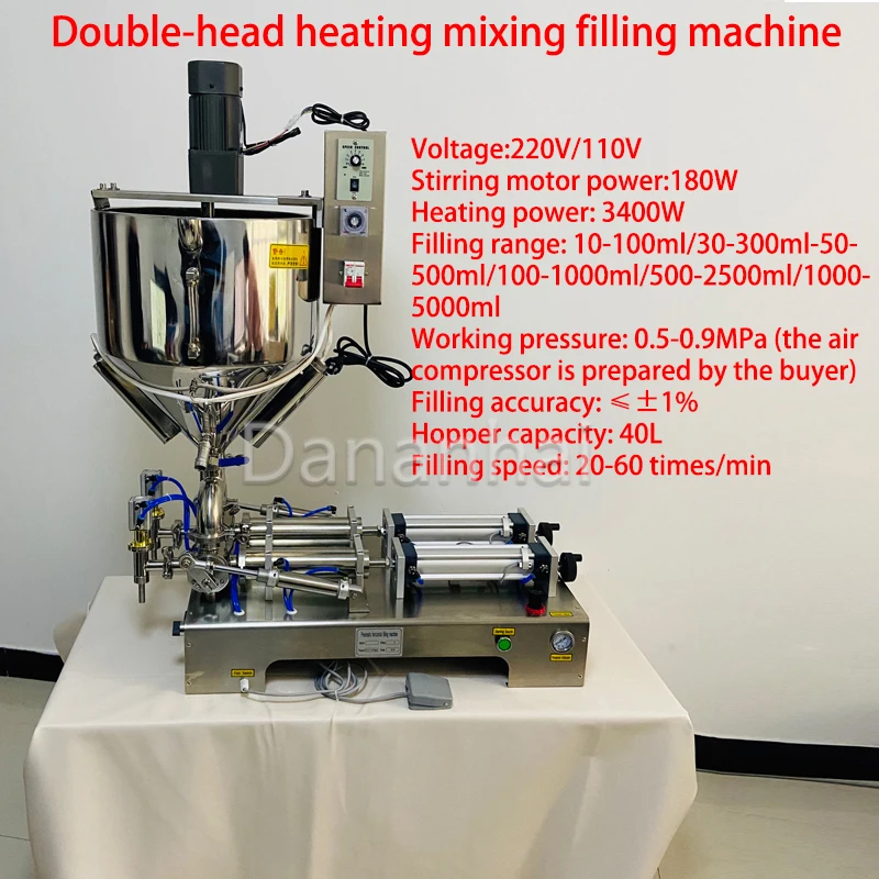 Hot Paste Filling Machine, Double‑head Mixing Filler for Chocolate Cream Sauce Commercial Use