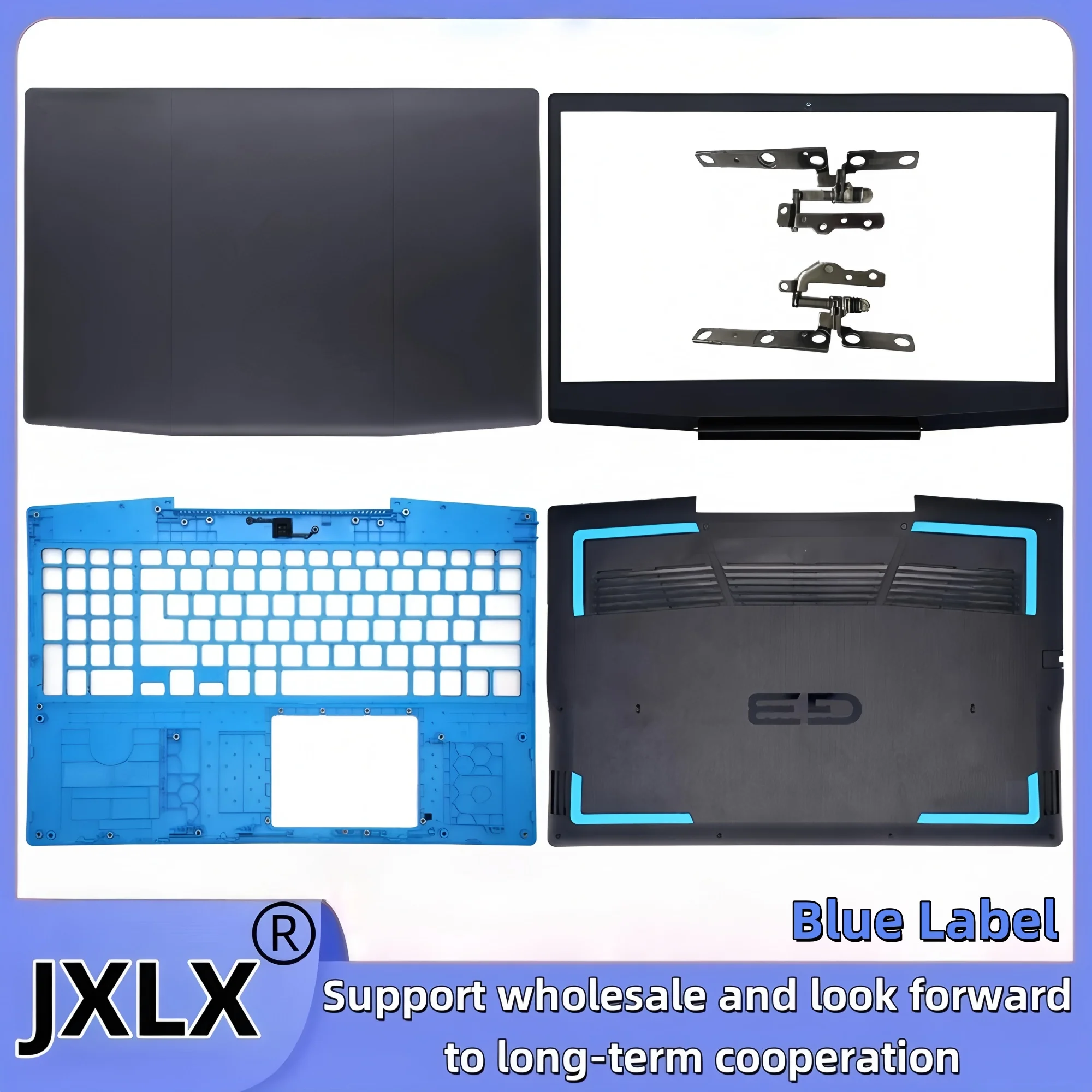JXLX ®   Dell G3 15 3590 3500 P89F LCD 뒷면 커버/전면 베젤/손목 받침대 커버/하단 베이스 커버/경첩/0747KP 03HKFN 0YGCNV용 새 제품
